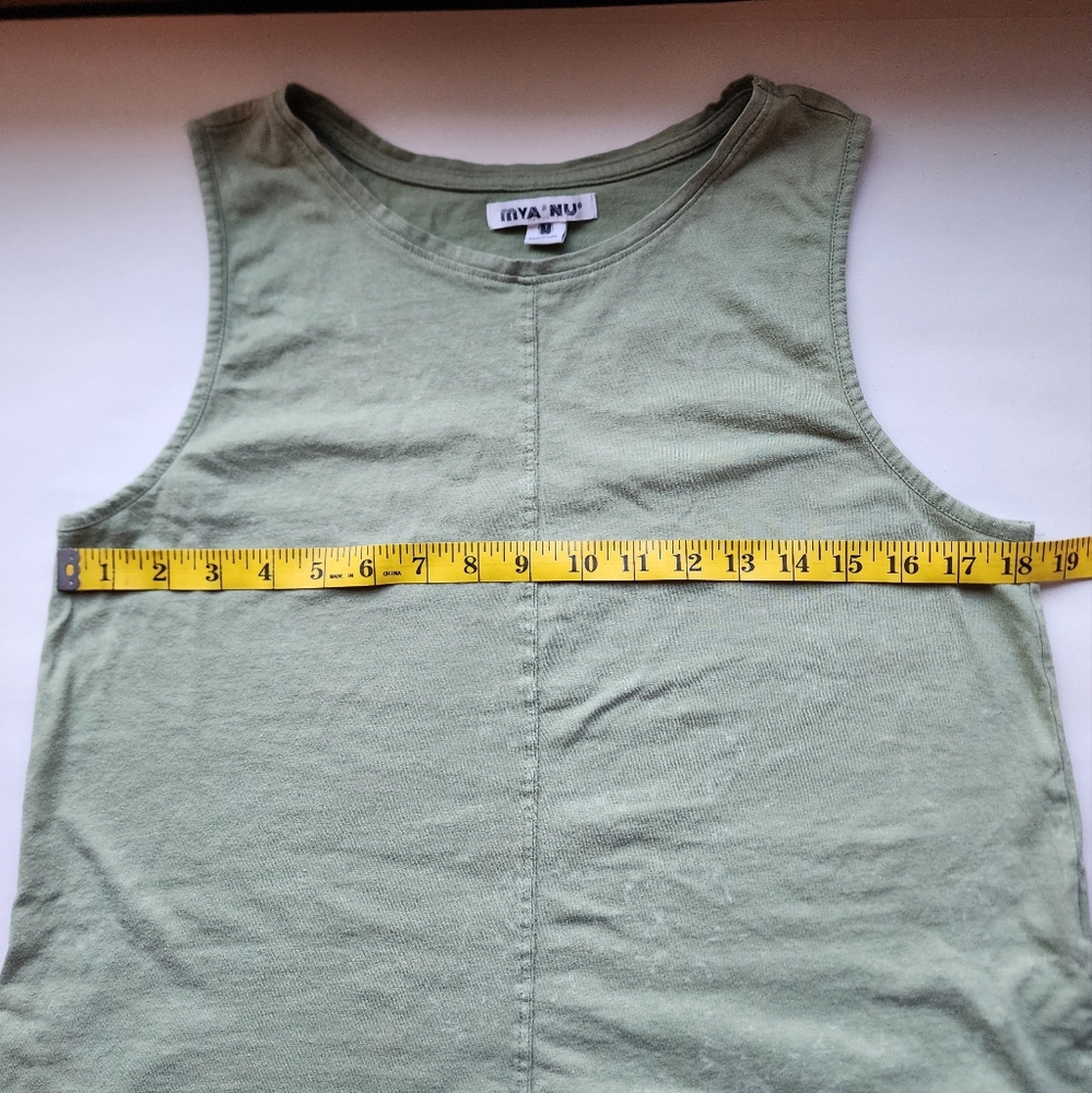 Mya & Nu 100% Cotton Sleeveless Olive Green Top - Picture 4 of 10